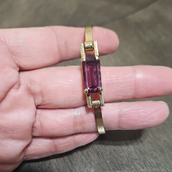 Avon Jewelry - Avon Gold-Tone Bracelet with Purple Rectangular Stone